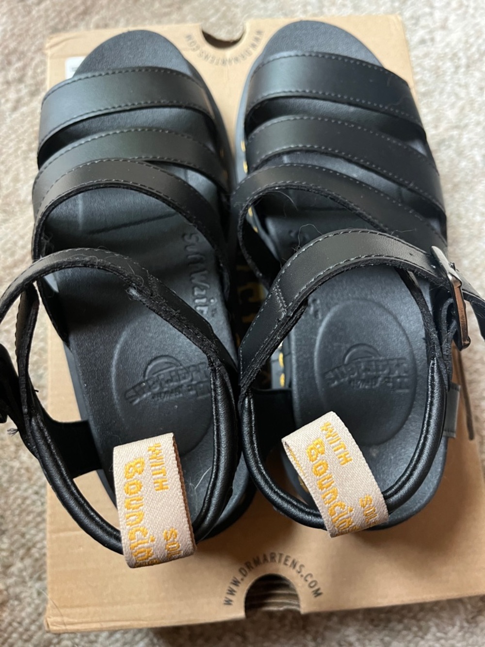Dr. Martens Black Leather Blair Sandals - Picture 5 of 7